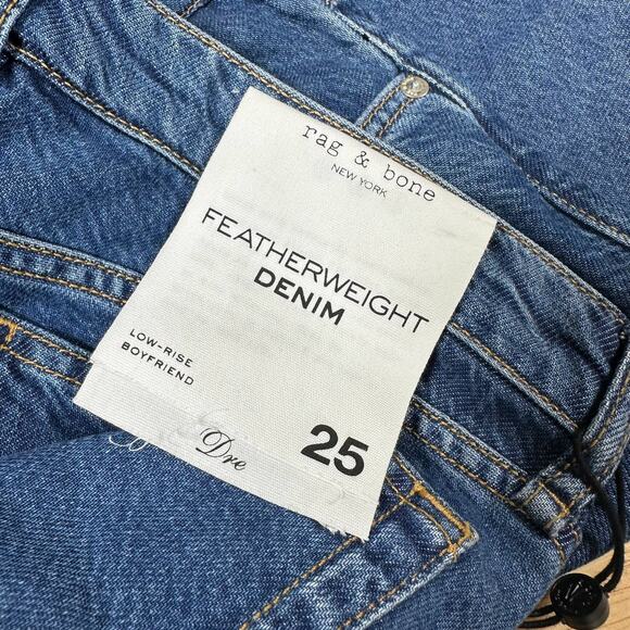 Rag & Bone NWT Blue Featherweight Dre Low Rise Slim Boyfriend Jeans Size 25 - Picture 5 of 9
